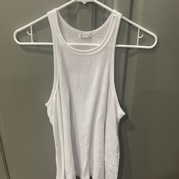 Free People Tops - Free People White Ribbed Tank Top